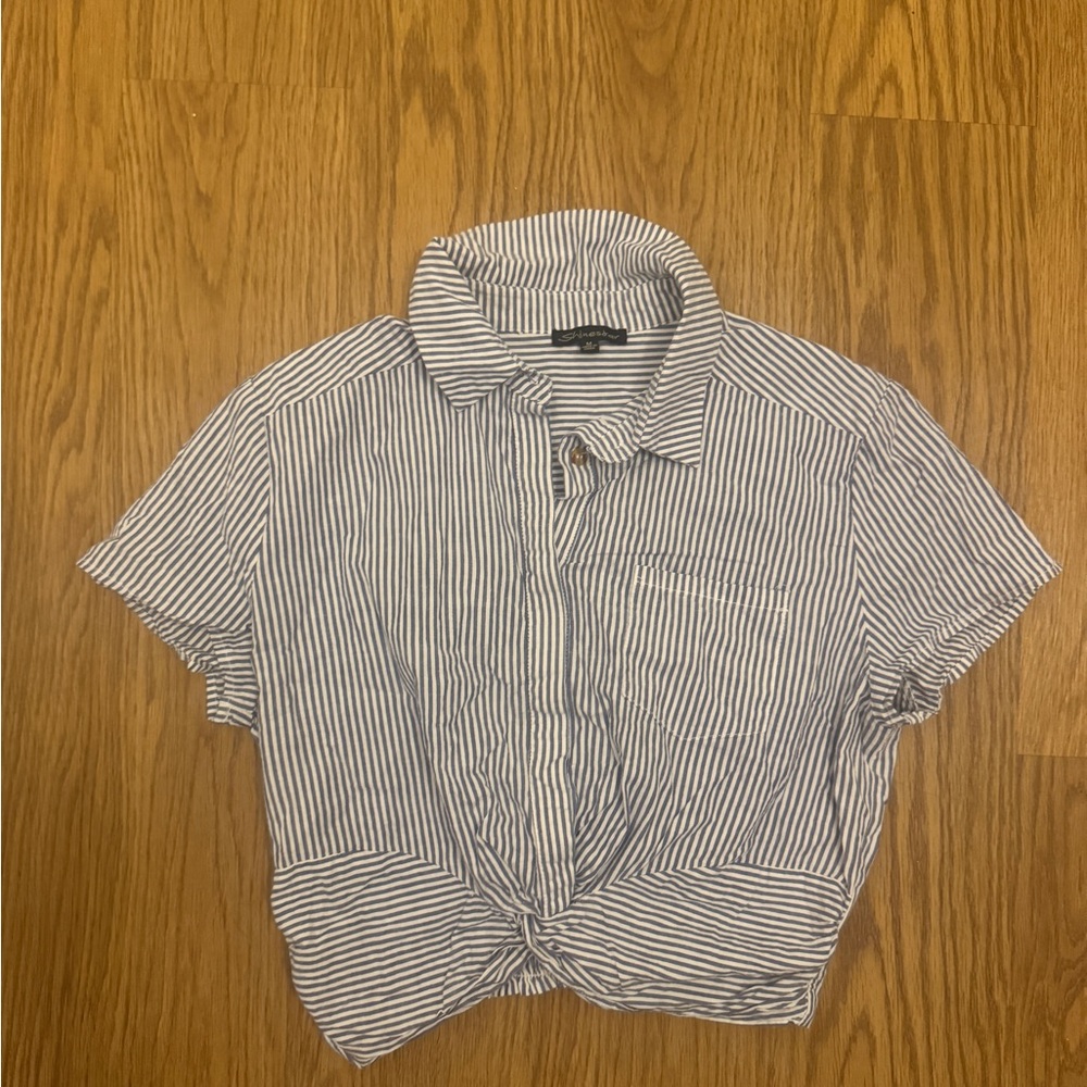 Shinestar Blue and White Striped Shirt